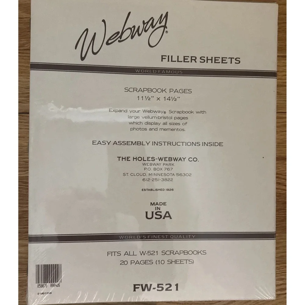 Webway FW-521 Filler Sheets Scrapbook 11.5